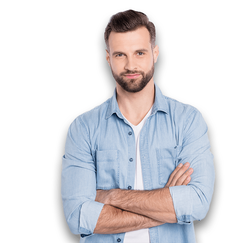 Austin man with arms crossed standing with beard.