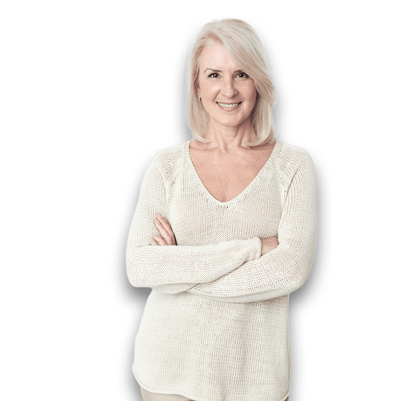 Confident patient model representing skin health and rejuvenation at Revelus Dermatology in Austin, Texas.