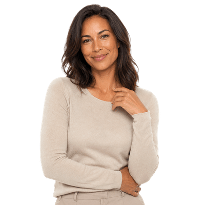 Woman with natural facial contours representing subtle, balanced Juvéderm results
