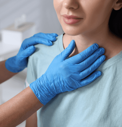 Dermatologist examining patient’s skin for ringworm infection