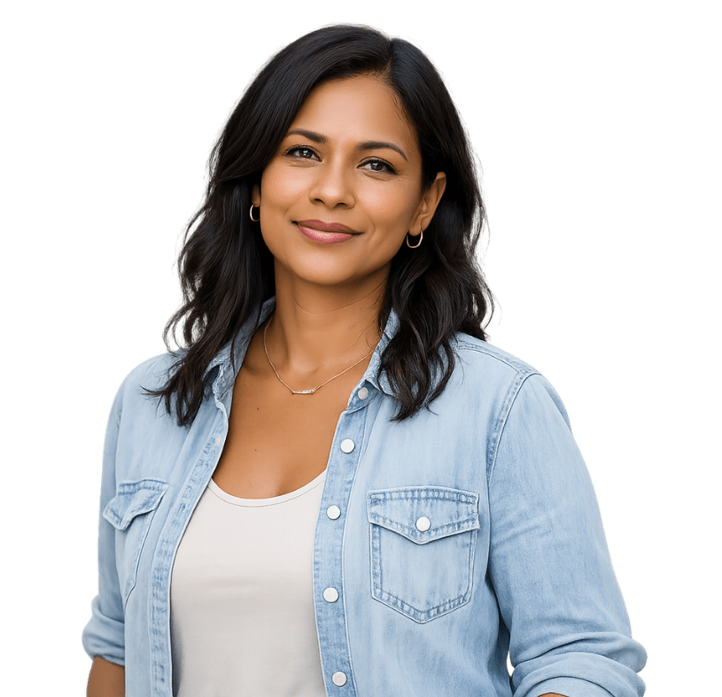 Woman with medium skin tone and healthy-looking skin following consultation for Secret RF microneedling treatment.